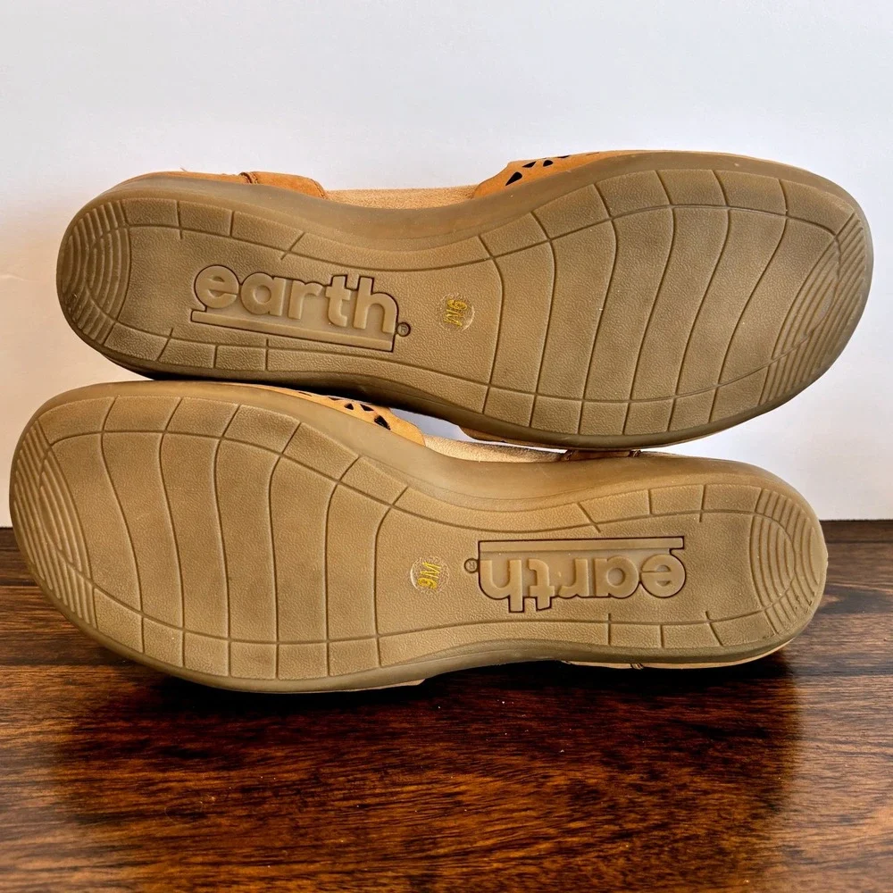 Earth Origins Etbella Bronnie Perforated Leather Mary Janes Sz 9 Comfort Shoes